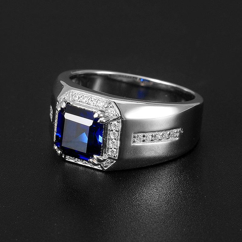 Sapphire Men's Ring 3.38ct 8mm*8mm - OOAKB