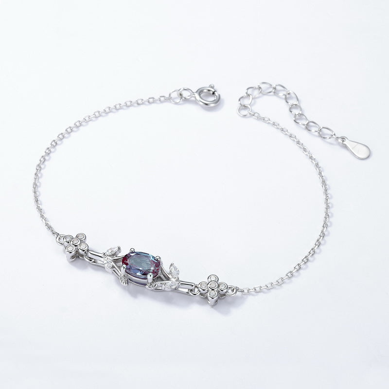 Silver Alexandrite Ins Style Personalized Bracelet