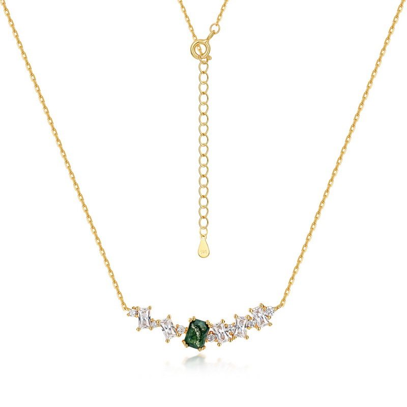 New Style Moss Agate Collarbone Necklace