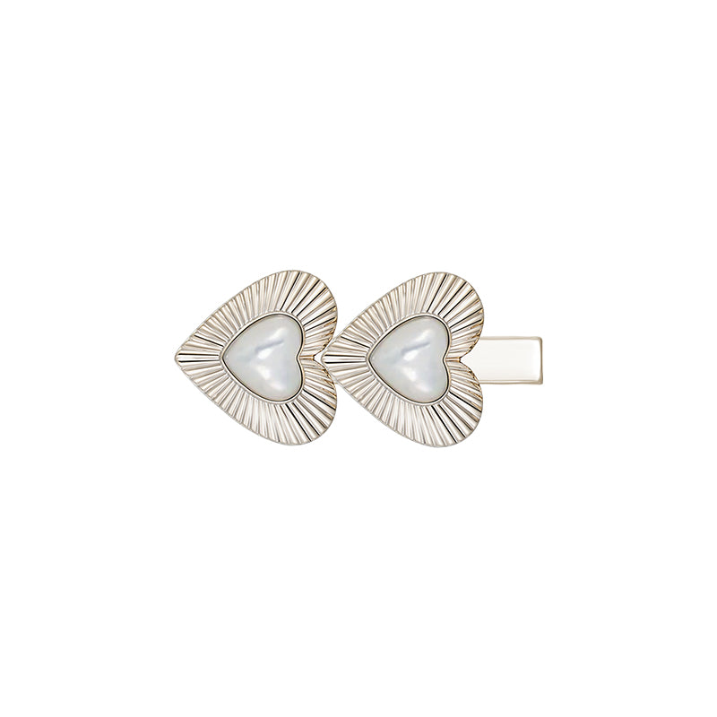 Retro Maillard Heart-Shaped Pearl Hair Clip