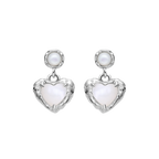 Mother of Pearl Heart-Shaped Pearl Earrings