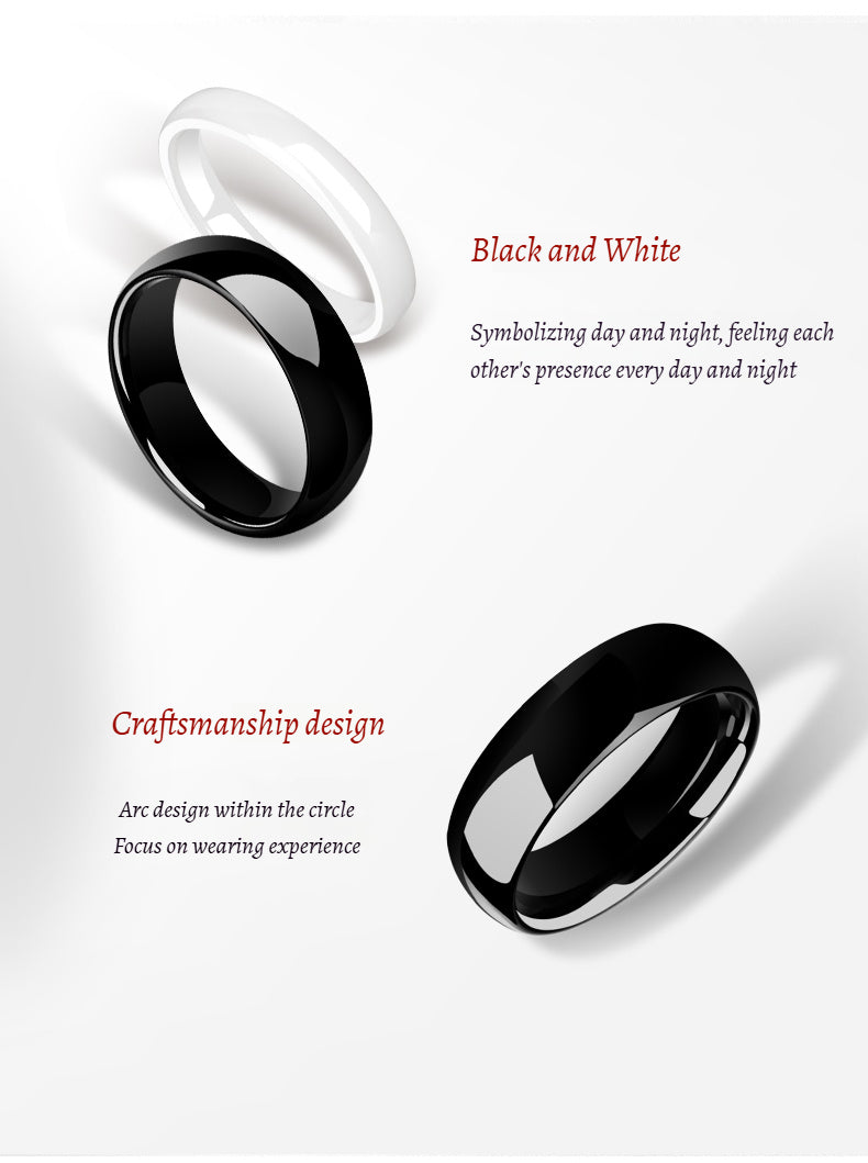Customized Artisanal Ceramic Day-Night Couple Rings - 9th Anniversary Engraved