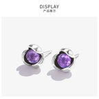 Violet Theme Amethyst Earrings