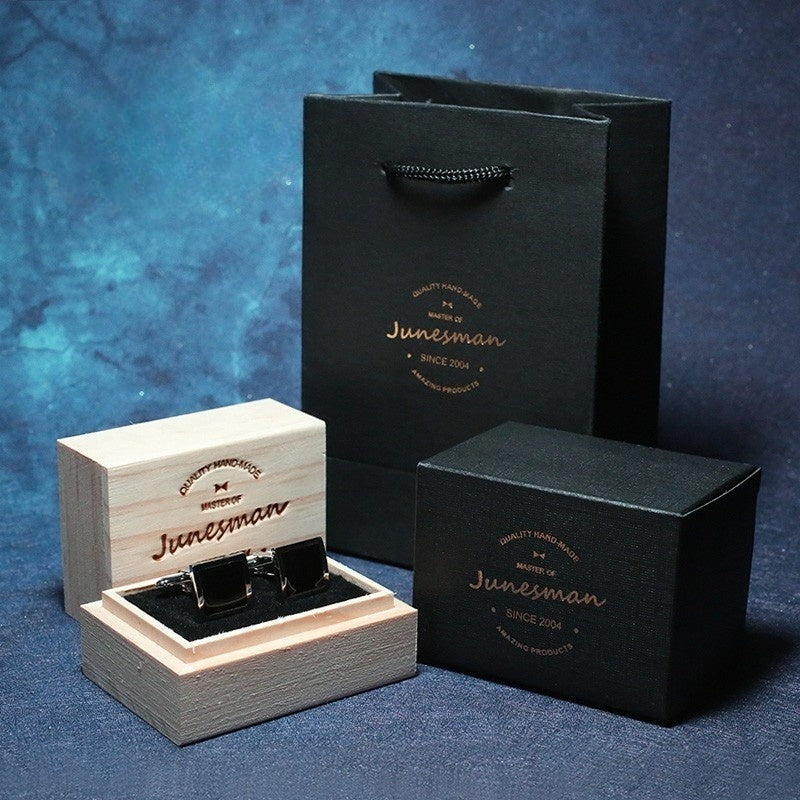 Customized Colorful Tourmaline Cufflinks - 8th Anniversary Engraved No-Punch