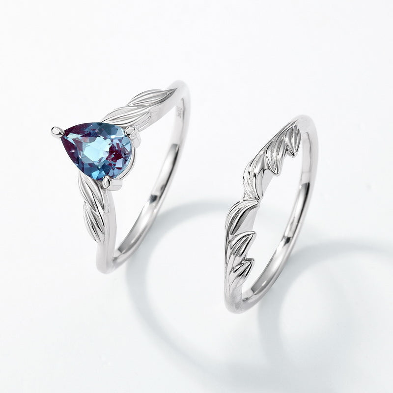 Silver Alexandrite Stackable Ring Women's Style