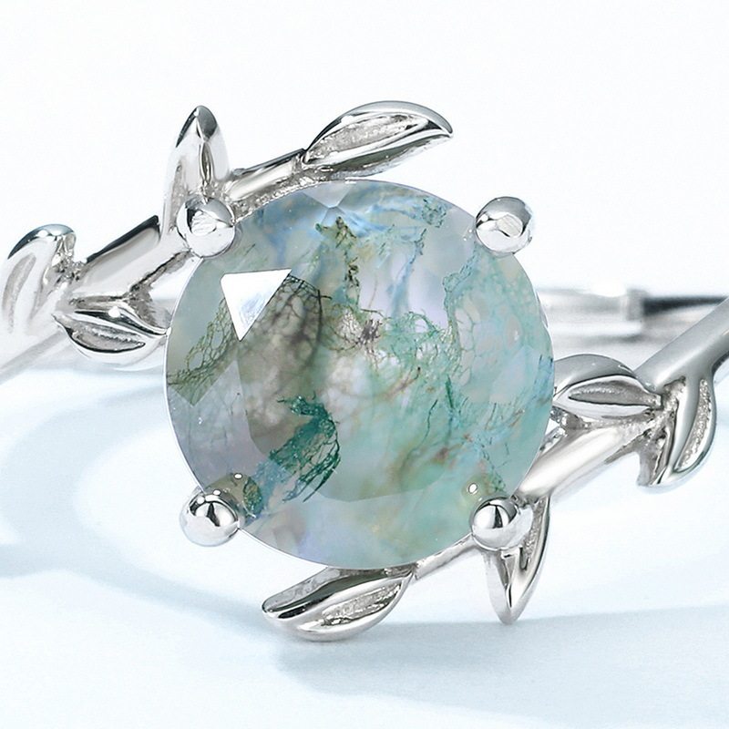 Stackable Moss Agate Ring