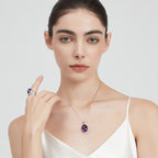 Natural Amethyst Oval Collar Necklace