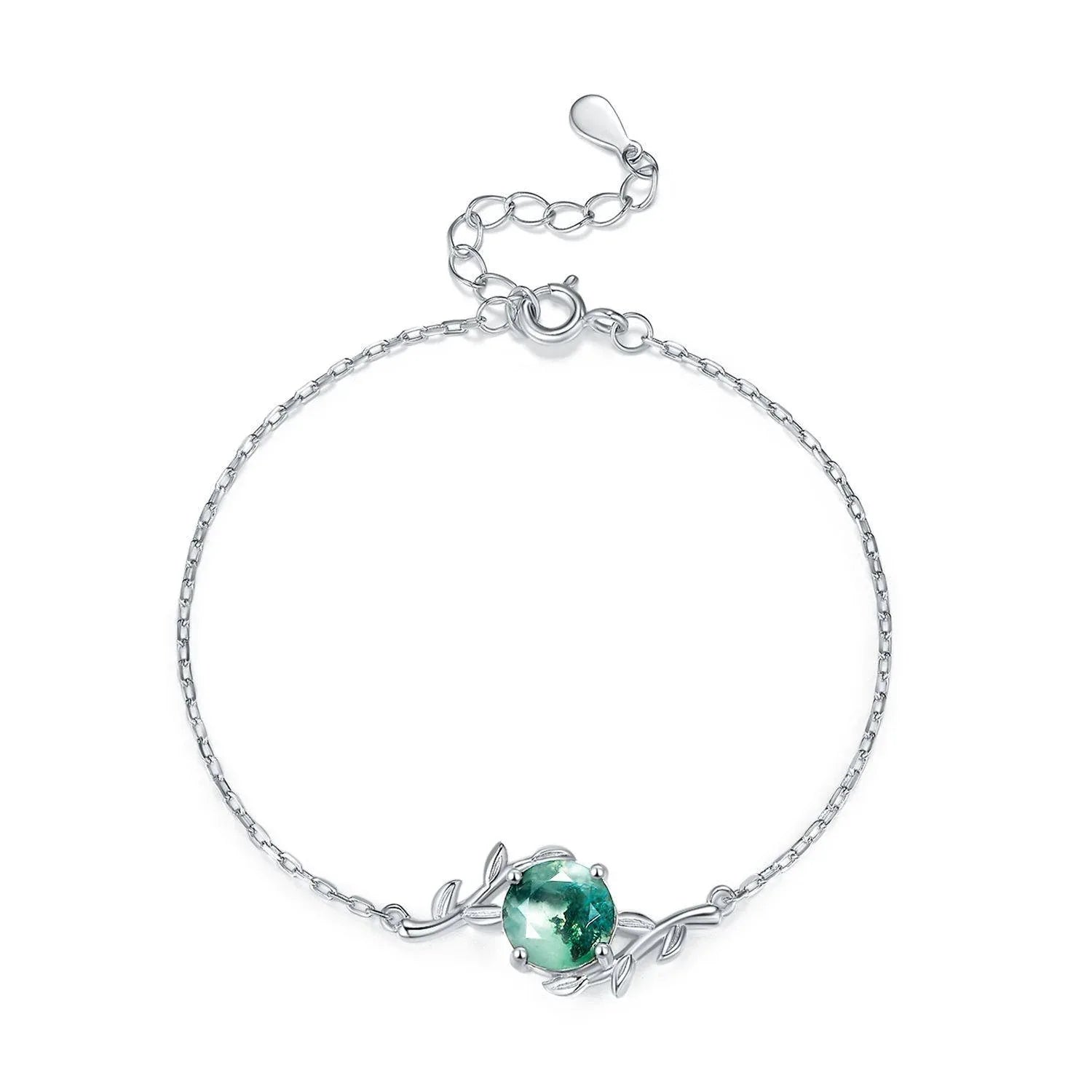 Moss Agate Flower Leaf Series Bracelet - OOAKB