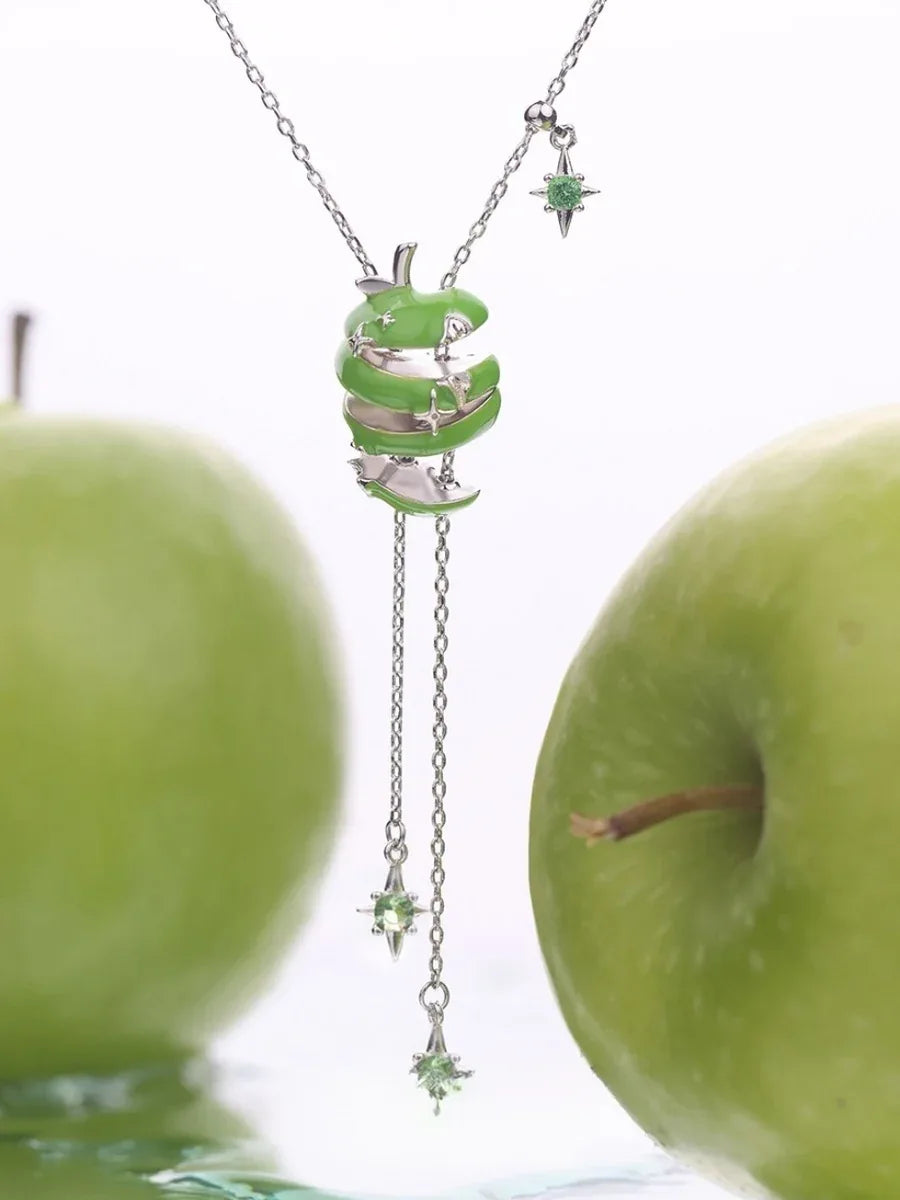 Apple Slice Necklace - Adjustable Engraved - OOAKB