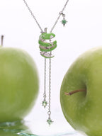 Customized Apple Slice 4th Fruit & Flower Wedding Necklace - Adjustable Engraved