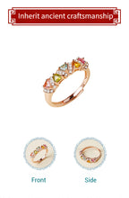 Customized Colorful Tourmaline Ring - 8th Anniversary Ancient Silver Craft