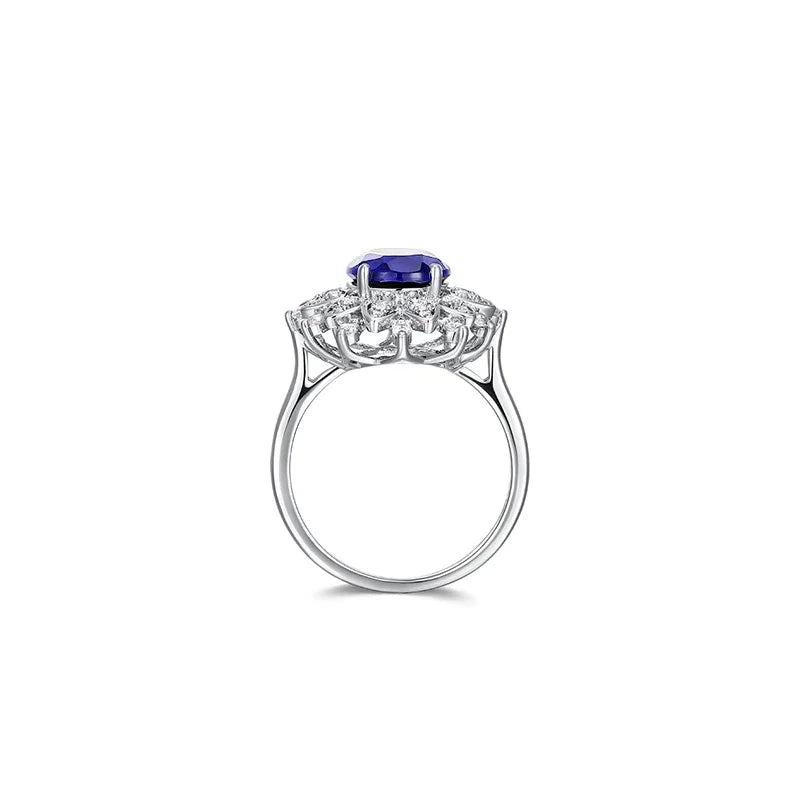 Sapphire Diana-Style Full-Zircon Ring - OOAKB