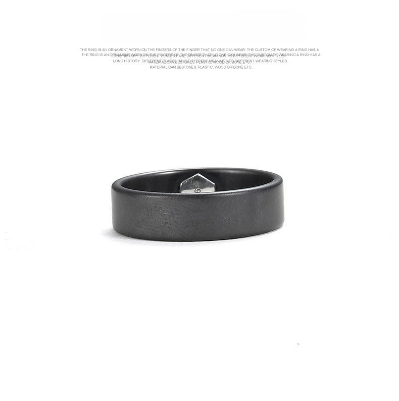 Customized Artisanal Cross-Screw Ceramic Ring - 9th Anniversary 925 Silver Minimalist