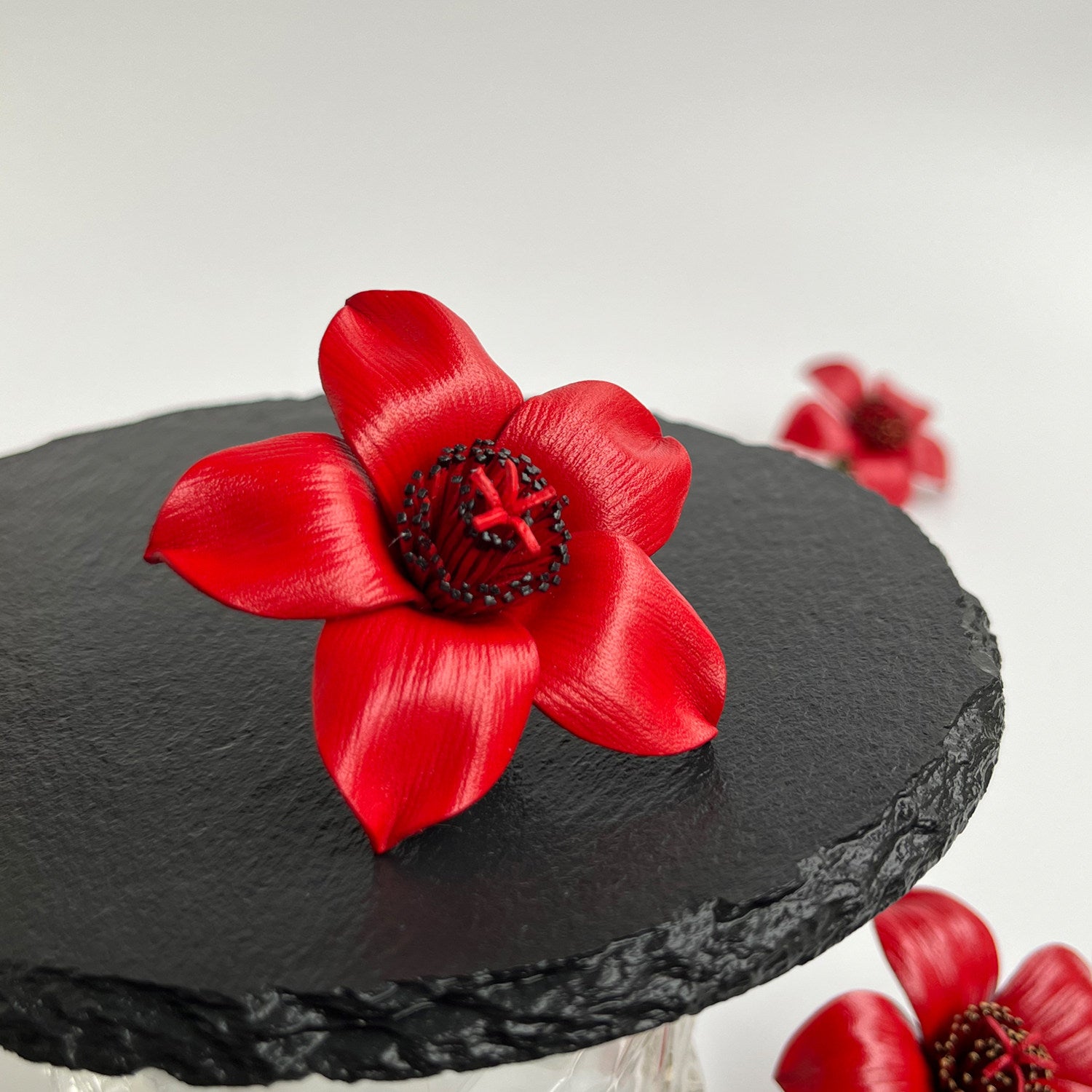 Handmade Leather Flower Brooch – Personalized Anniversary Gift for Her | 3rd Leather & 4th Flower Anniversary