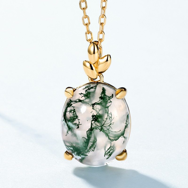 Green Moss Agate New Style Charm Pendant