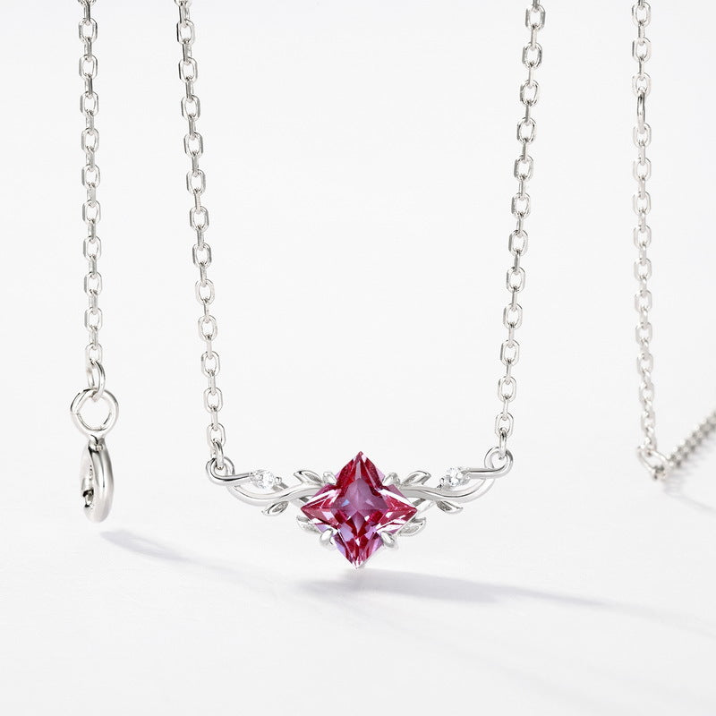 Silver Alexandrite Vine Collarbone Chain