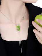 Customized Apple Slice 4th Fruit & Flower Wedding Necklace - Adjustable Engraved