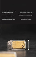 Customized Silver-Copper Viking Rune Ring - 7th Anniversary Engraved Adjustable