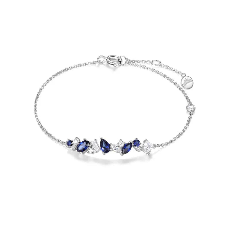 Sapphire S925 Silver Stacked Gem Bracelet - OOAKB