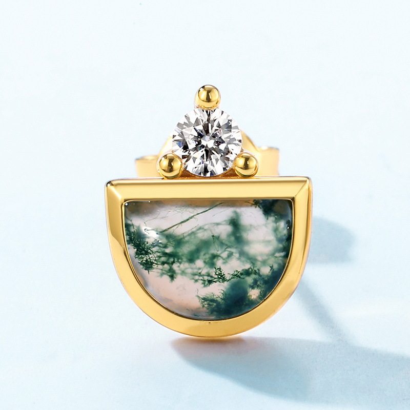 Moss Stone Geometric Earrings Unisex