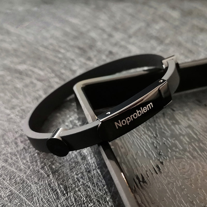 Customized Titanium Steel Couple Bracelets - 6th Iron Anniversary Negative Ion