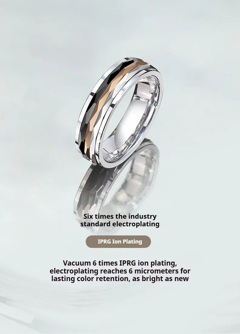 Customized 857 Tungsten Spinner Ring - 6th Iron Anniversary Engraved - OOAKB