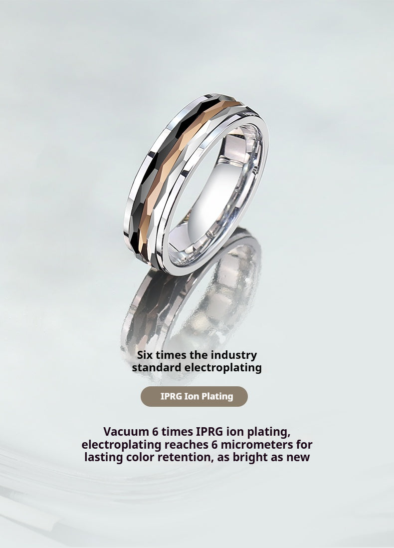 Customized 857 Tungsten Spinner Ring - 6th Iron Anniversary Engraved