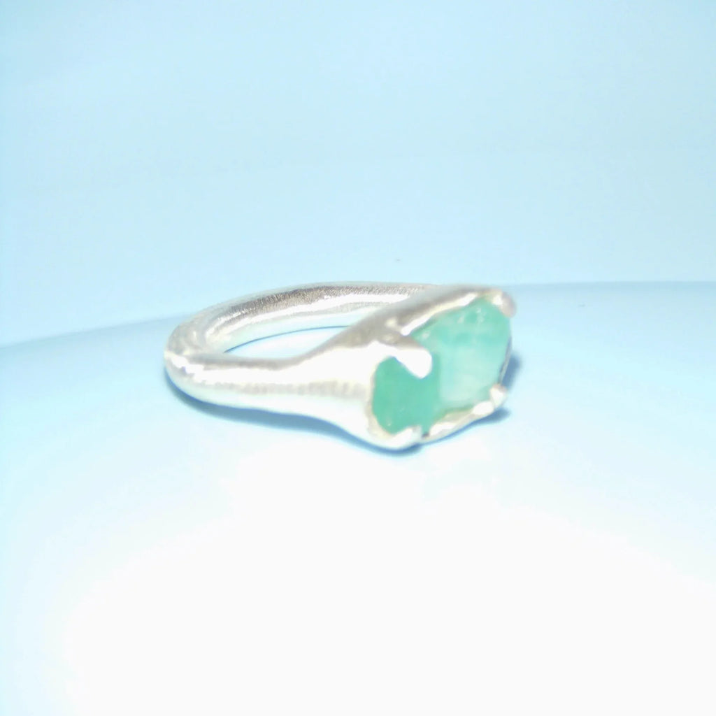 Customized Colorful Tourmaline Couple Rings - 8th Anniversary Handmade 925 Silver - OOAKB
