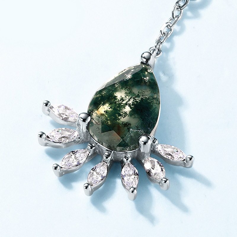 New Style Detachable Moss Agate Earrings