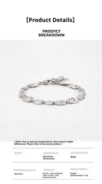 Customized Tin Foil Texture 925 Silver Bracelet - 10th Anniversary Unisex Adjustable