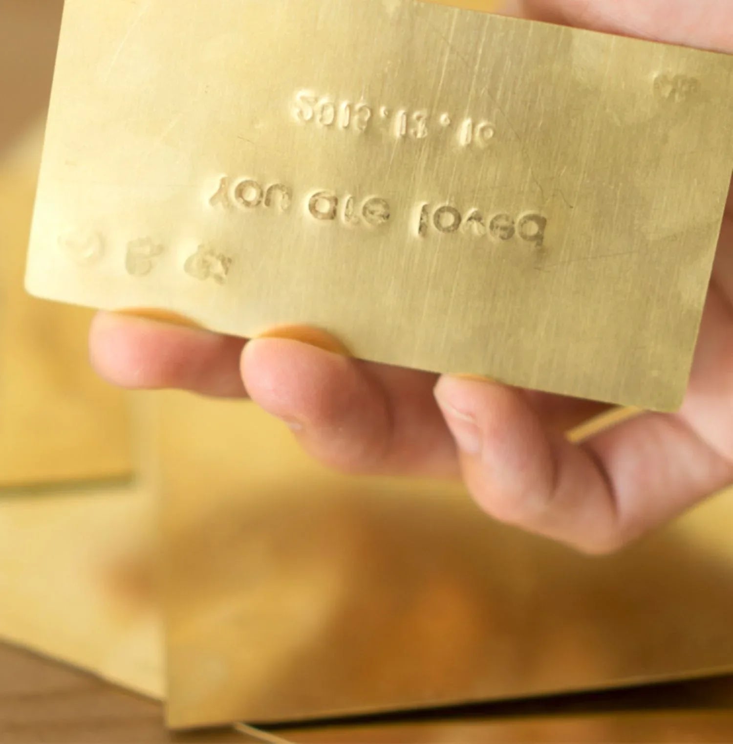 Hand-Stamped Brass Desktop Plaque - OOAKB