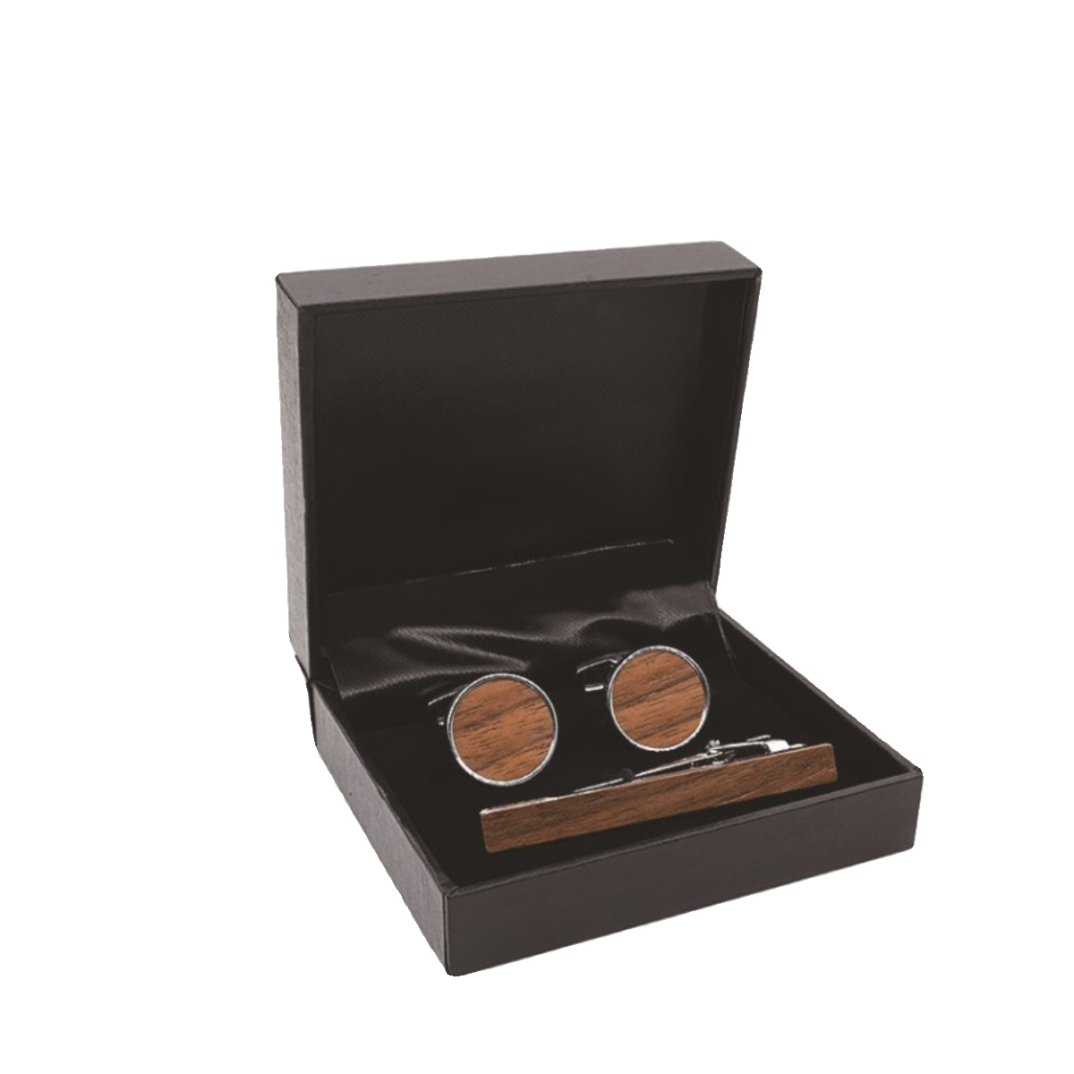 Customized Wooden Wedding Gift - Men's Wooden Cufflinks and Tie Clip Set
