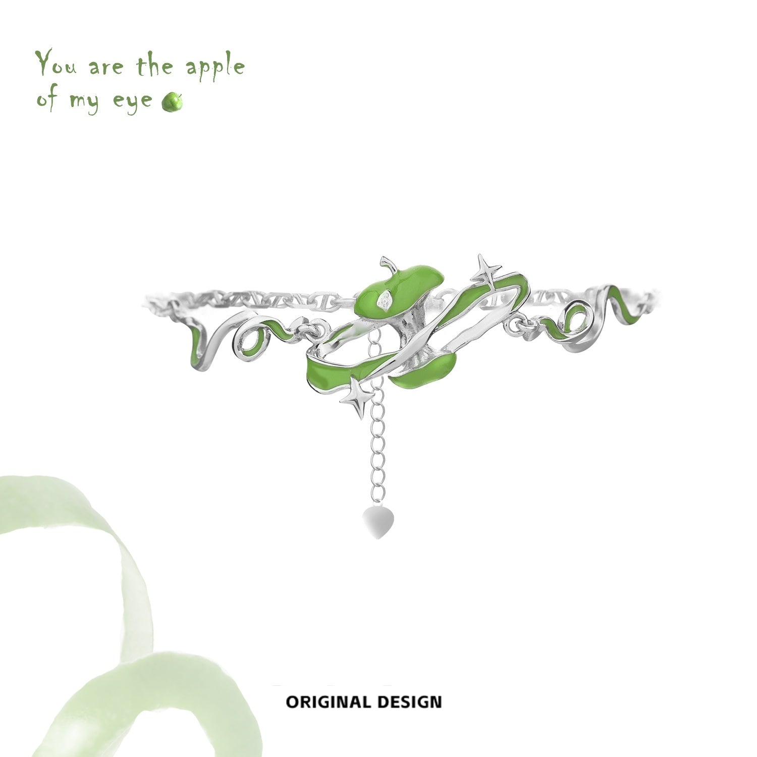 Customized Apple Star Ring 4th Fruit & Flower Wedding Bracelet - Eco-Copper Engraved