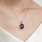 Natural Amethyst Oval Collar Necklace