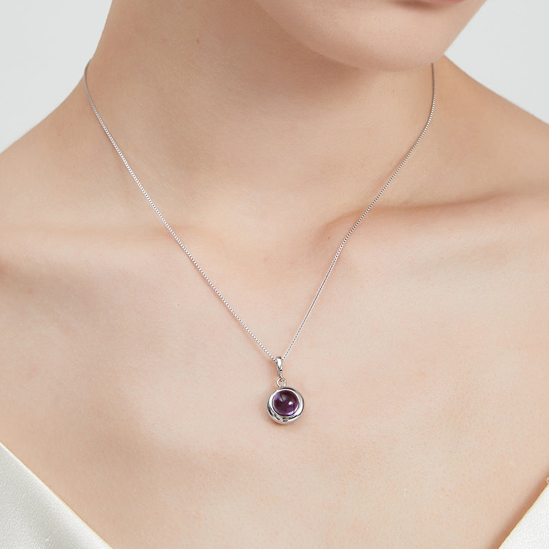 Natural Amethyst Minimalist Temperament Collar Necklace