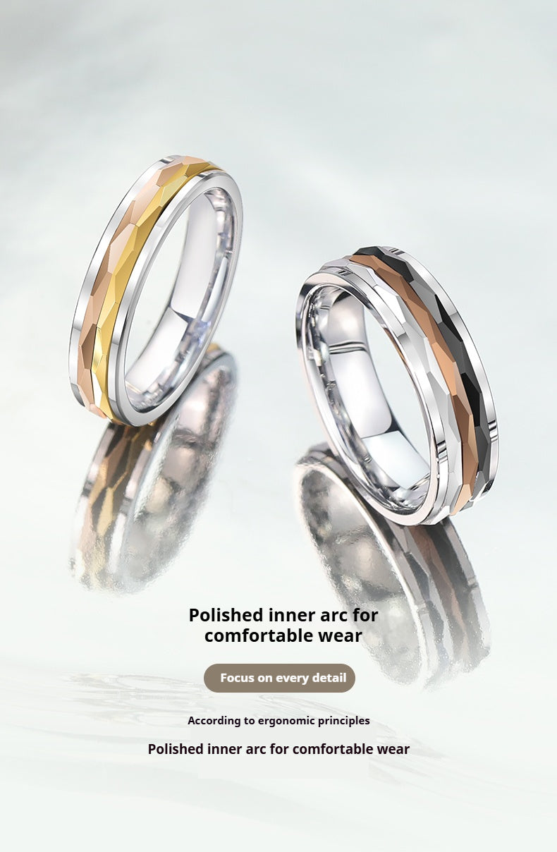 Customized 857 Tungsten Spinner Ring - 6th Iron Anniversary Engraved