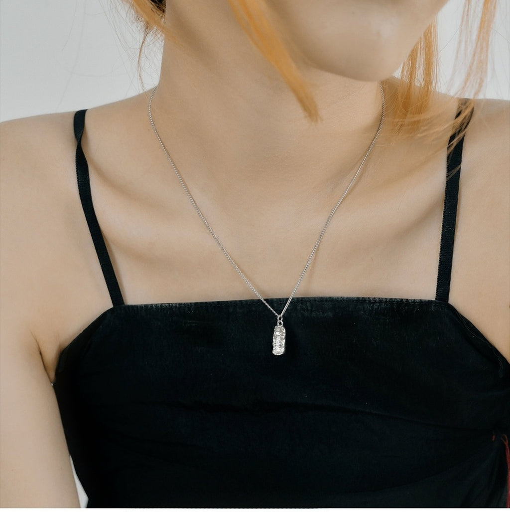 S925 Sterling Silver Tin Foil Ingot Necklace – Anniversary Gift for Her
