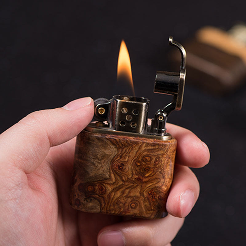Personalized Wooden Vintage Lighter – 5th Wood Anniversary Gift