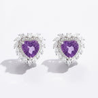 Heart of the Ocean Series Amethyst Heart Earrings