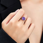 Stardust Minimalist Series Natural Amethyst Adjustable Open Ring