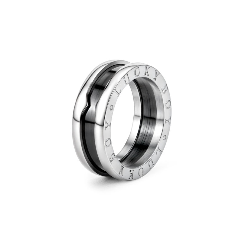 Customized 9th Anniversary Ceramic Gear Ring - Handcrafted Titanium Steel for Timeless Bond