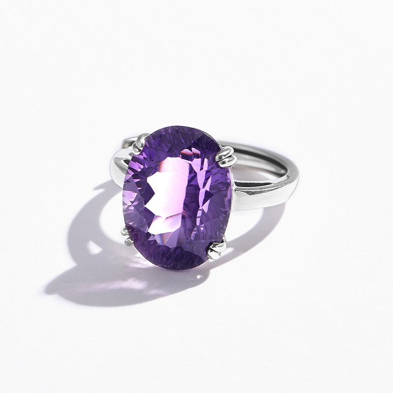 Natural Amethyst Niche Light Luxury Index Finger Ring