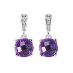 Wisteria Series Natural Amethyst Minimalist Commute Earrings