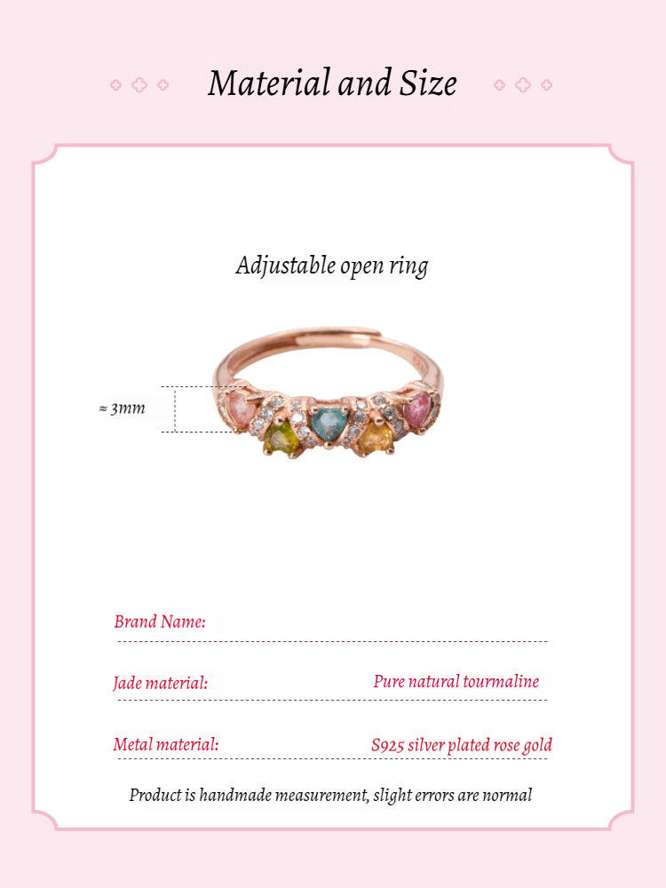 Customized Brazilian Tourmaline Star Ring - 8th Anniversary 925 Silver Rose Gold