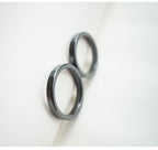 Customized Artisanal Ceramic Circle Necklace - 9th Anniversary Two-Tone Titanium Steel Design