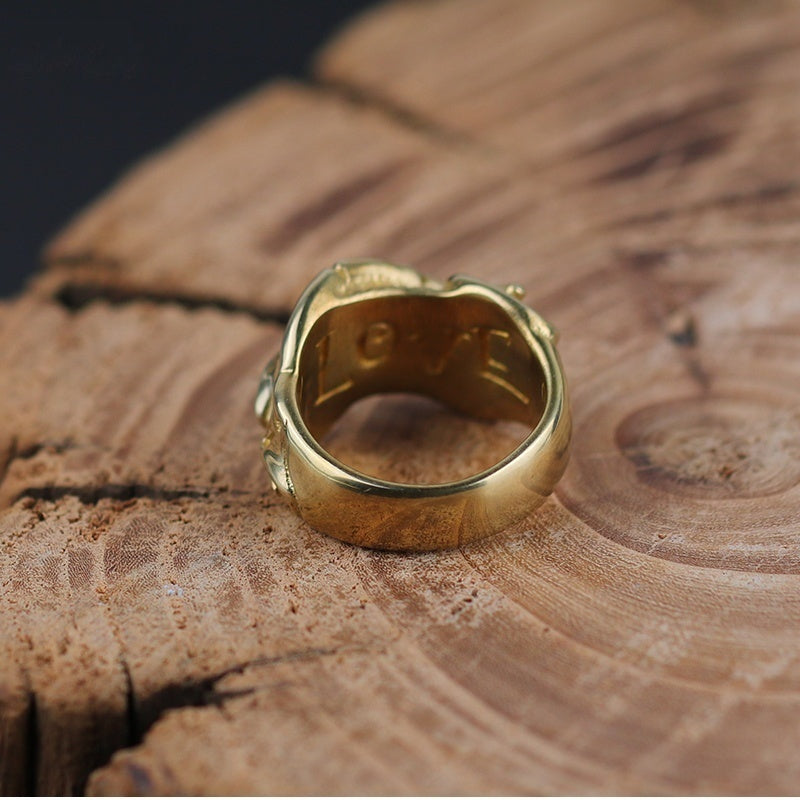 Copper Wedding Gift Customized Copper/14K Gold Ribbon Ring for Men and Women with Exclusive Design (57 chars)