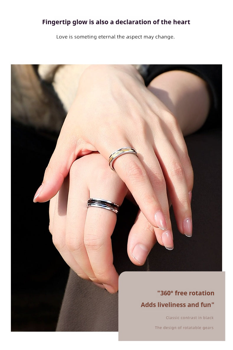 Customized 857 Tungsten Spinner Ring - 6th Iron Anniversary Engraved