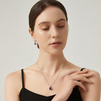 Wisteria Series Natural Amethyst Minimalist Commute Earrings