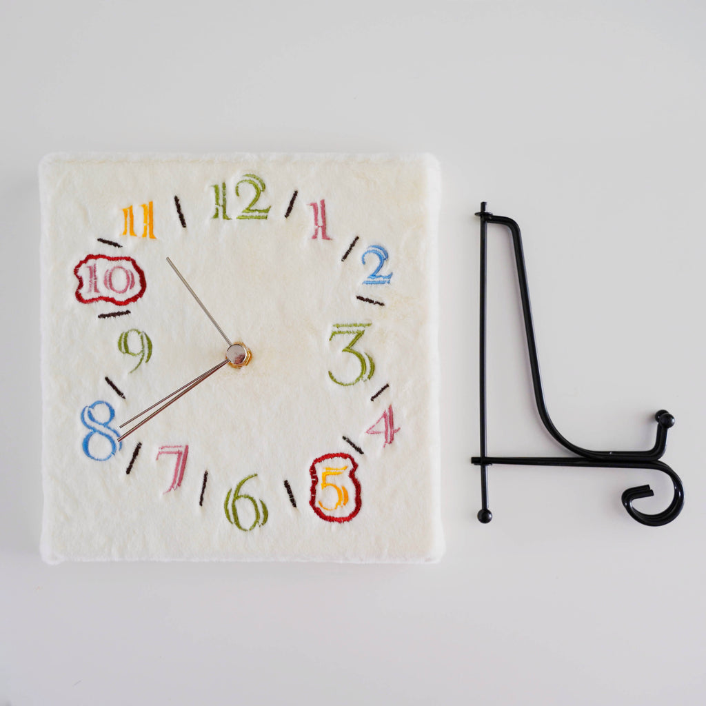 Handmade Personalized Memory Clock — Custom Meaningful Date Embroidered Wall Clock | Cotton & Linen Anniversary Gift | Highlight Your Numbers