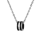 Customized Hand-Glazed Kiln-Fired Stoneware Pottery Wedding Gift - Unique Double Color Ring Necklace for 9th Year